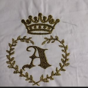 Embroidery Initial in a Heart Clouth